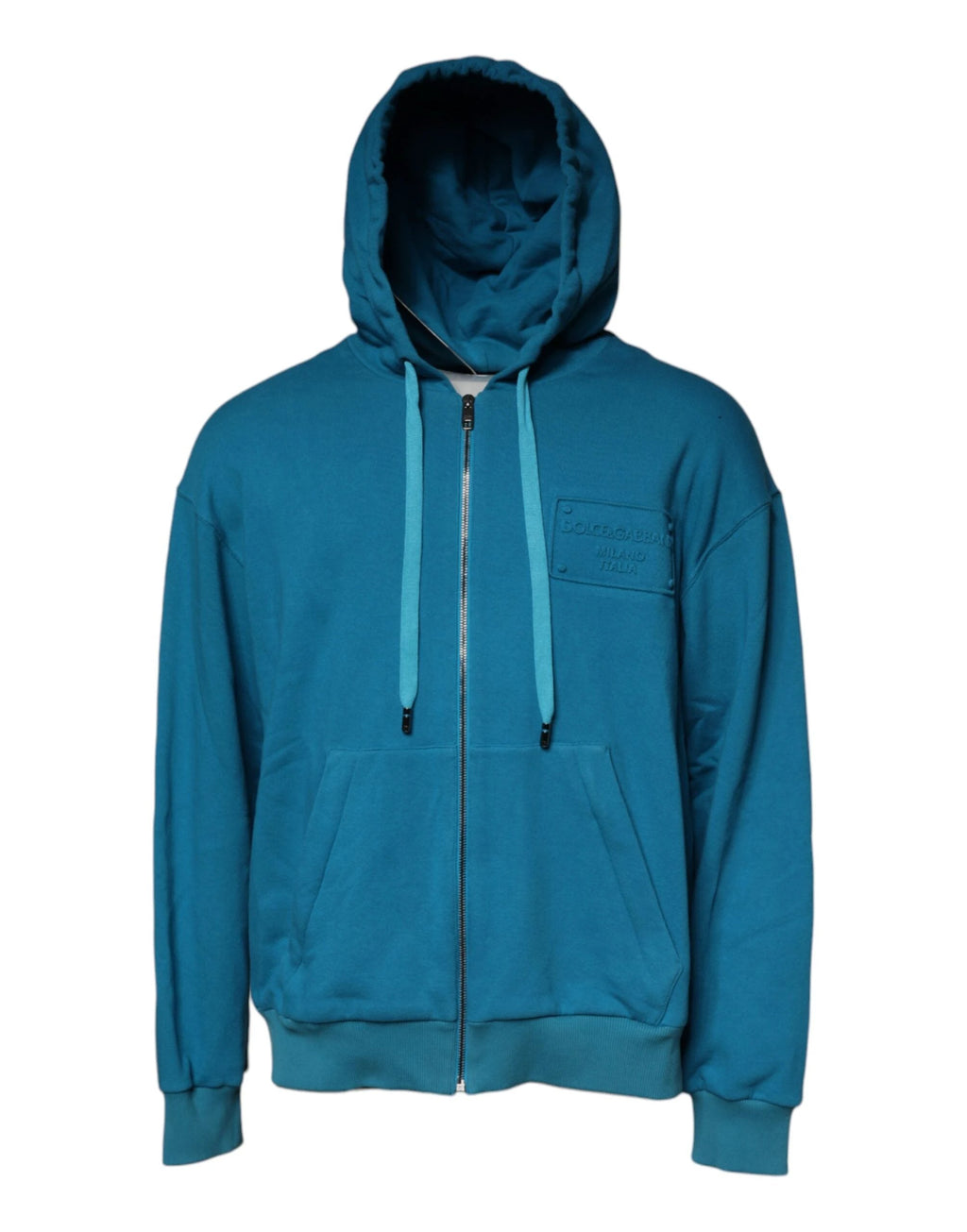 Sweat-shirt à capuche en coton bleu à logo Dolce &amp; Gabbana