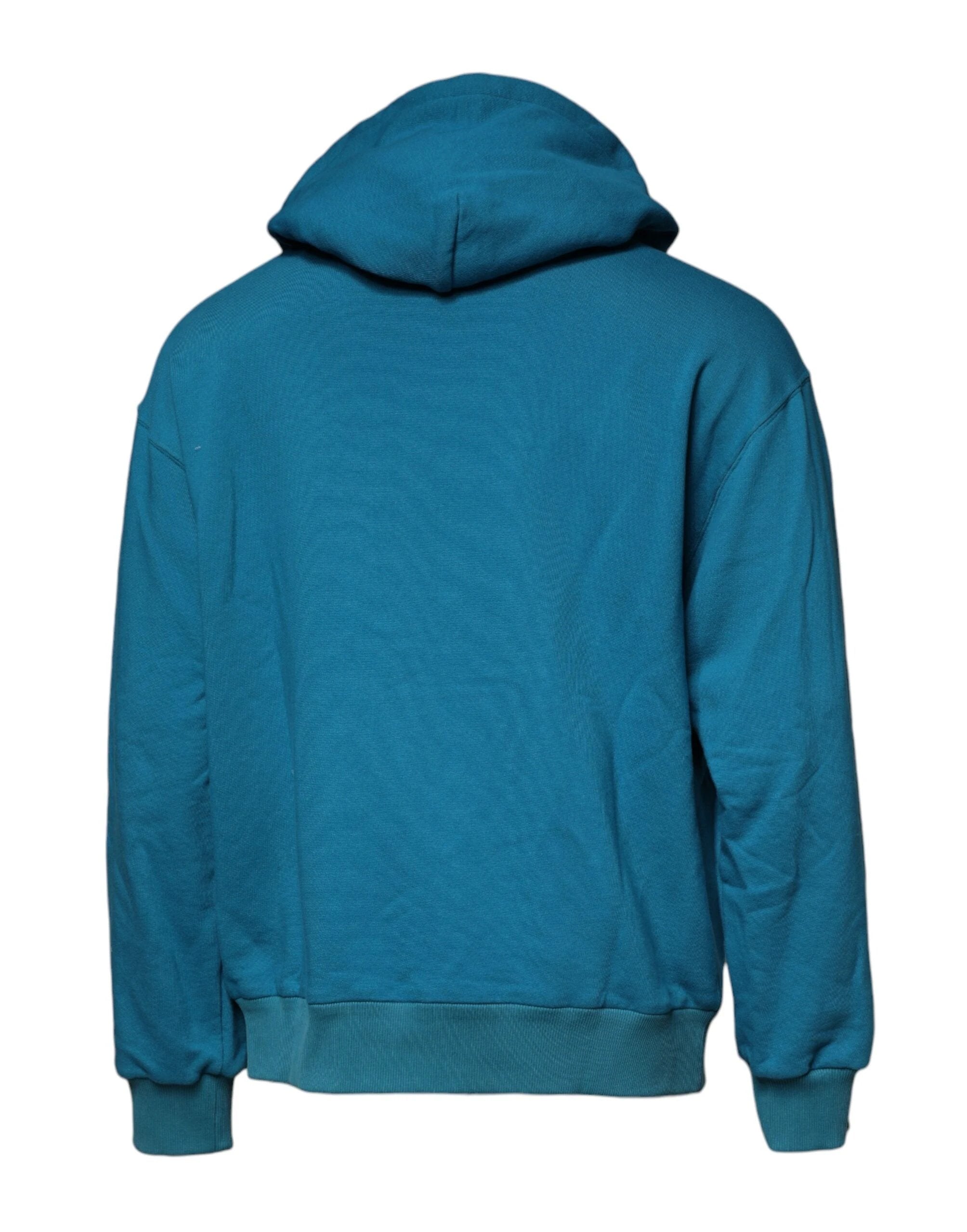 Sweat-shirt à capuche en coton bleu à logo Dolce &amp; Gabbana