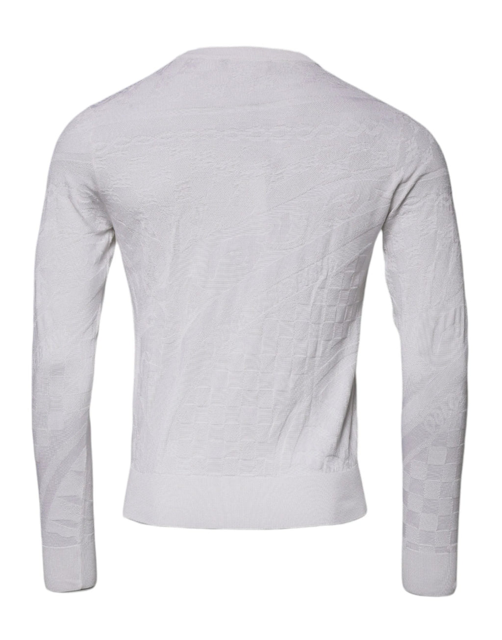 Dolce & Gabbana White Silk Crew Neck Men Pullover Sweater by Dolce & Gabbana
