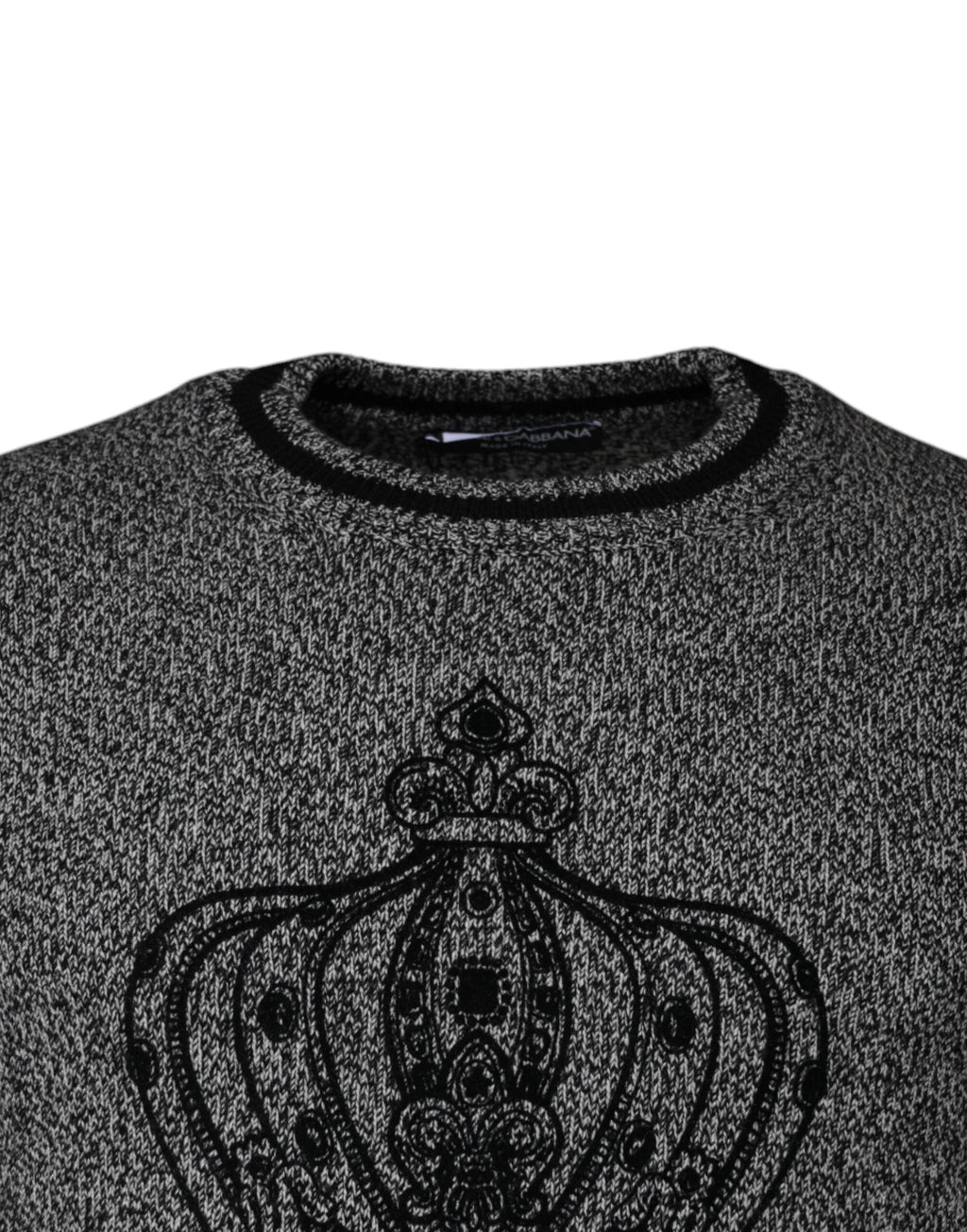 Dolce & Gabbana Gray Crown King Cashmere Pullover Sweater by Dolce & Gabbana