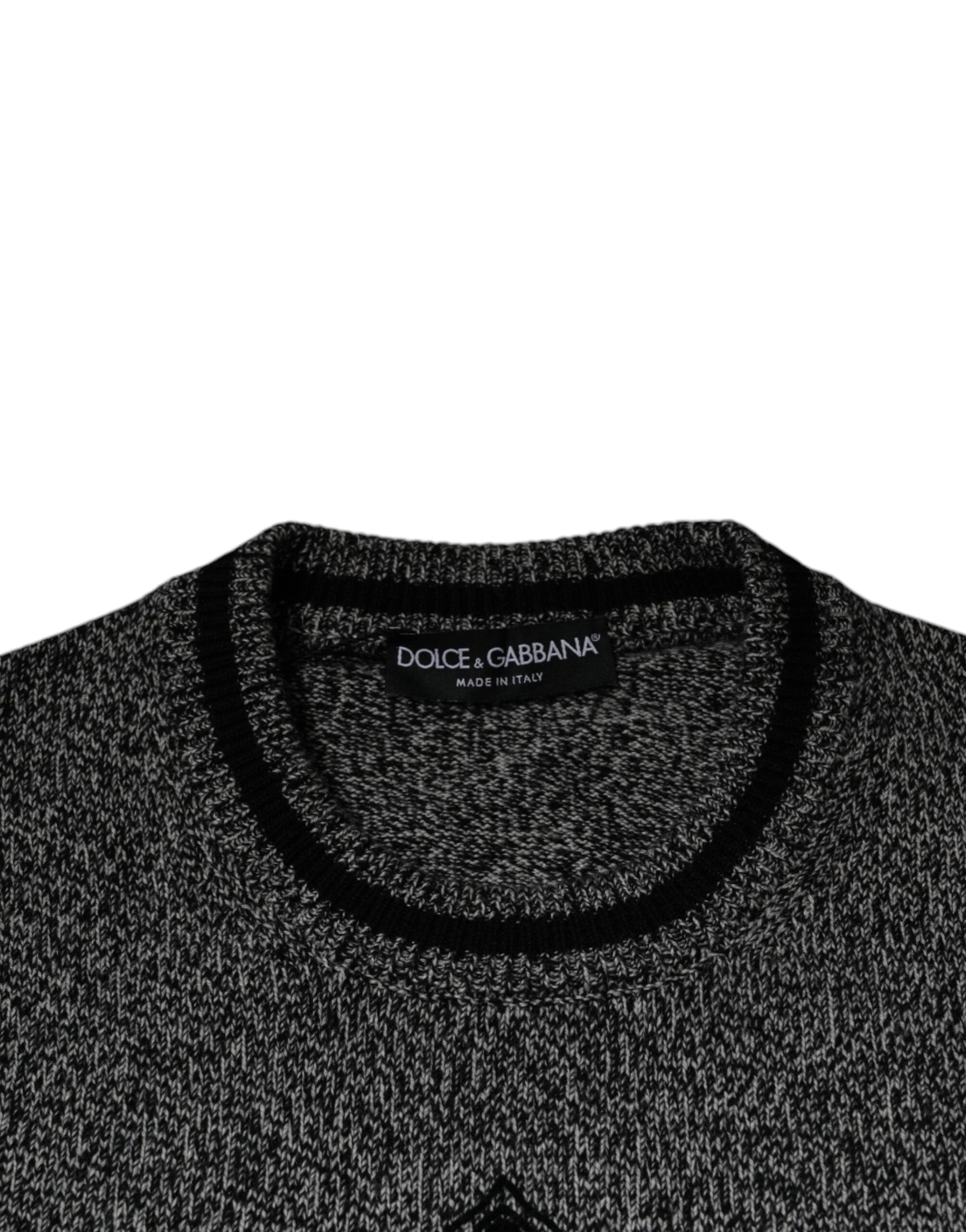 Dolce & Gabbana Gray Crown King Cashmere Pullover Sweater by Dolce & Gabbana