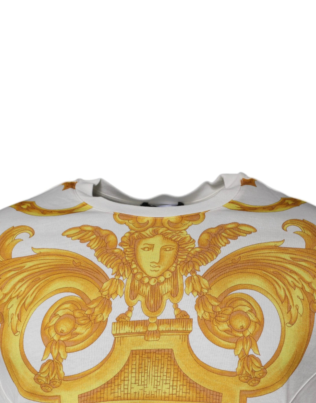 Versace White Medusa Print Cotton Crew Neck T-shirt by Versace