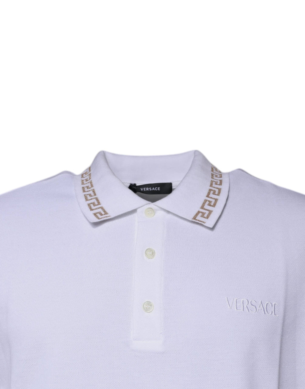 Versace White Viscose Collared Men Polo Short Sleeves T-shirt by Versace