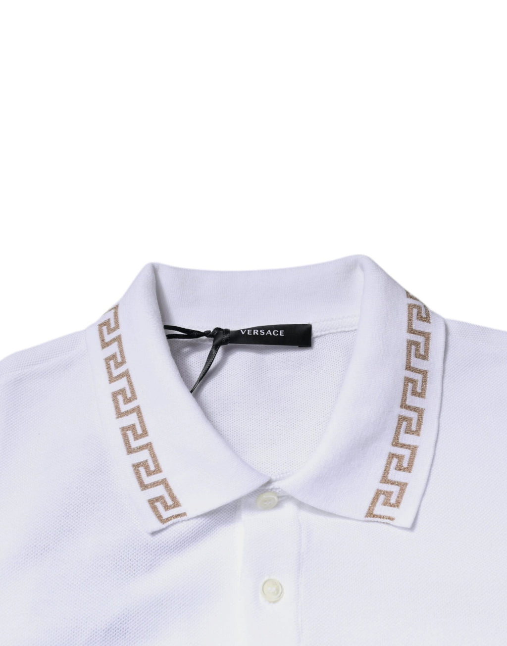 Versace White Viscose Collared Men Polo Short Sleeves T-shirt by Versace