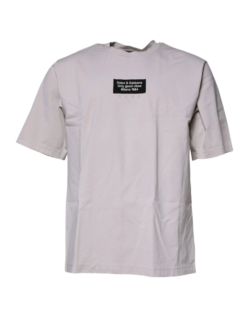 Dolce & Gabbana Beige DG Logo Crew Neck Short Sleeves T-shirt by Dolce & Gabbana
