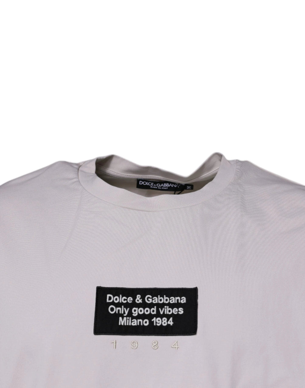 Dolce & Gabbana Beige DG Logo Crew Neck Short Sleeves T-shirt by Dolce & Gabbana
