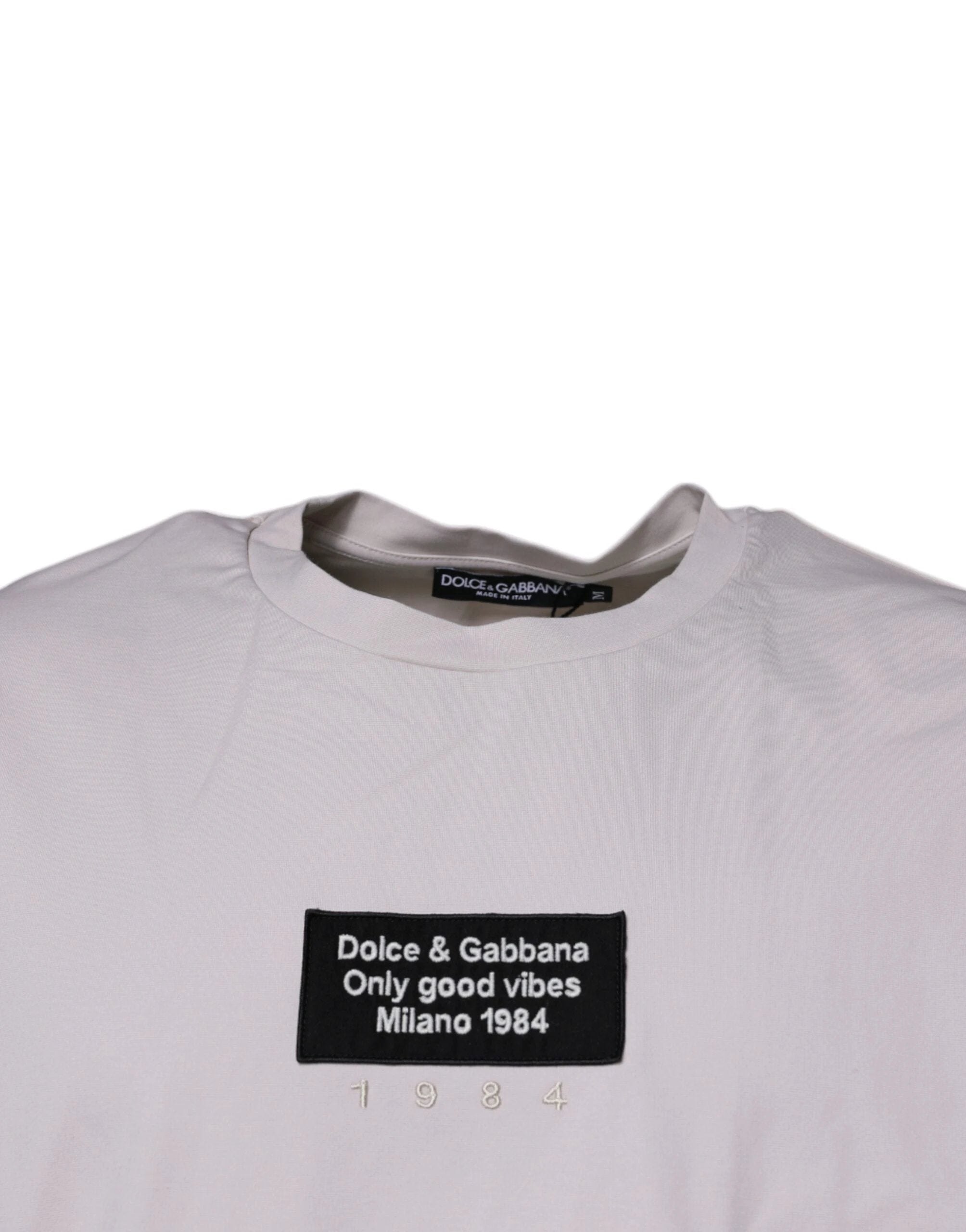 Dolce & Gabbana Beige DG Logo Crew Neck Short Sleeves T-shirt by Dolce & Gabbana