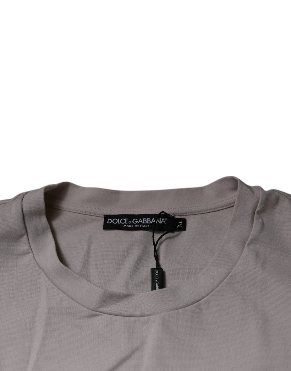Dolce & Gabbana Beige DG Logo Crew Neck Short Sleeves T-shirt by Dolce & Gabbana