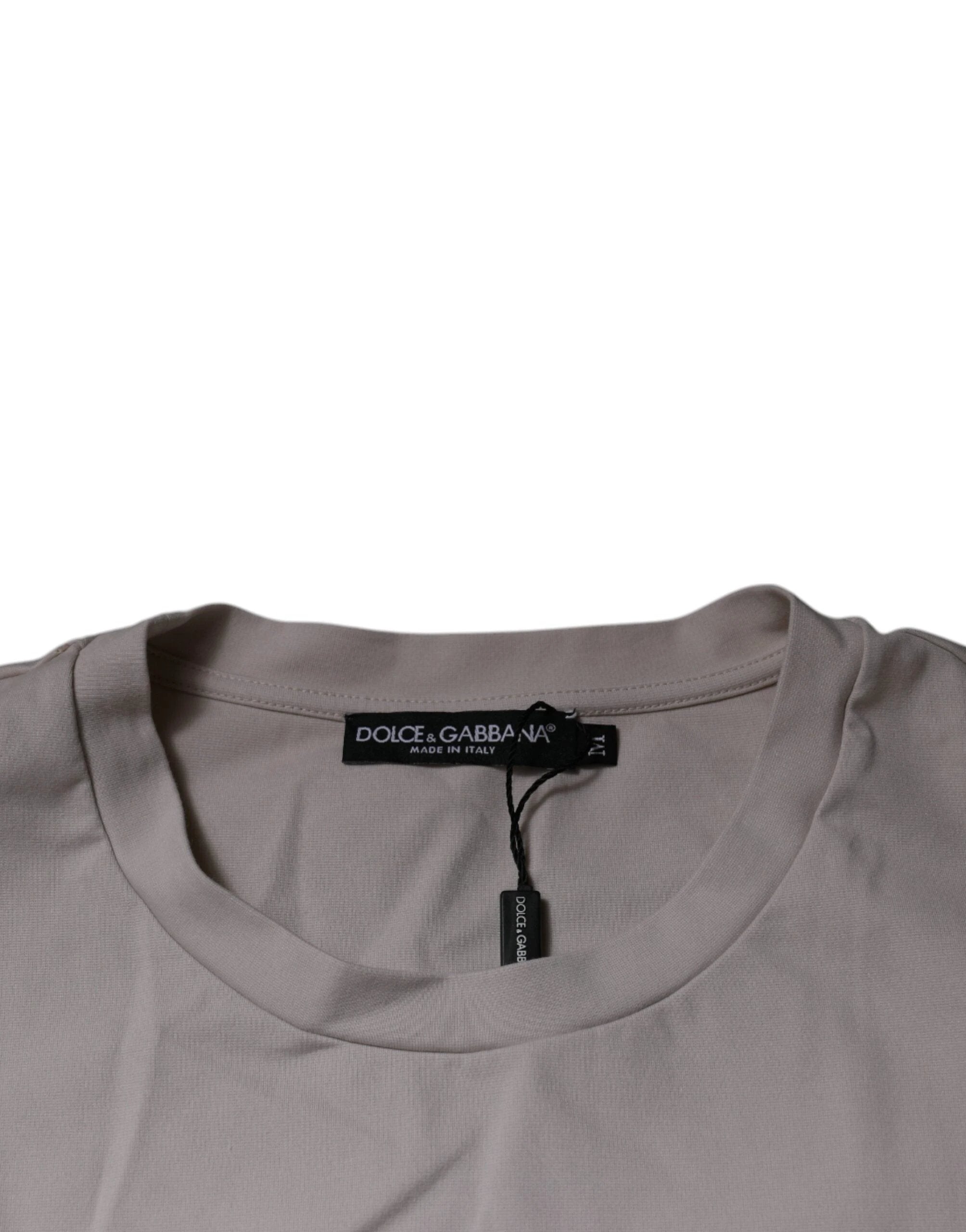 Dolce & Gabbana Beige DG Logo Crew Neck Short Sleeves T-shirt by Dolce & Gabbana
