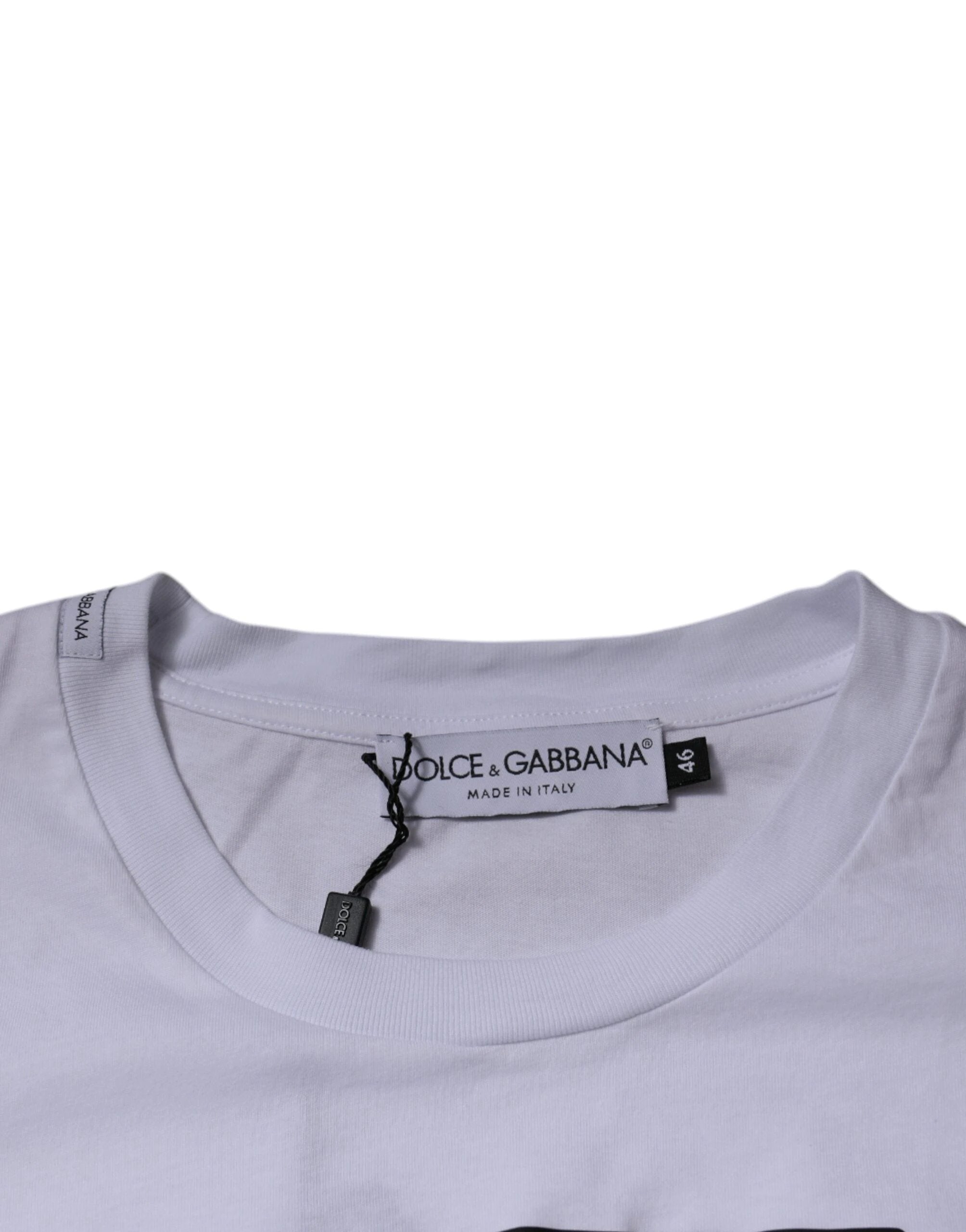 Dolce & Gabbana White DG Logo Cotton Crew Neck T-shirt by Dolce & Gabbana