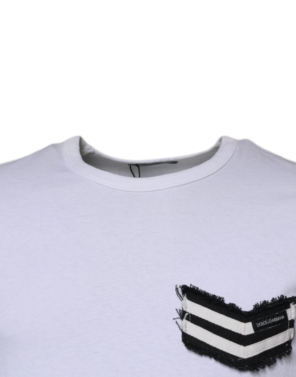 Dolce & Gabbana White Stripes Crew Neck Short Sleeves T-shirt by Dolce & Gabbana