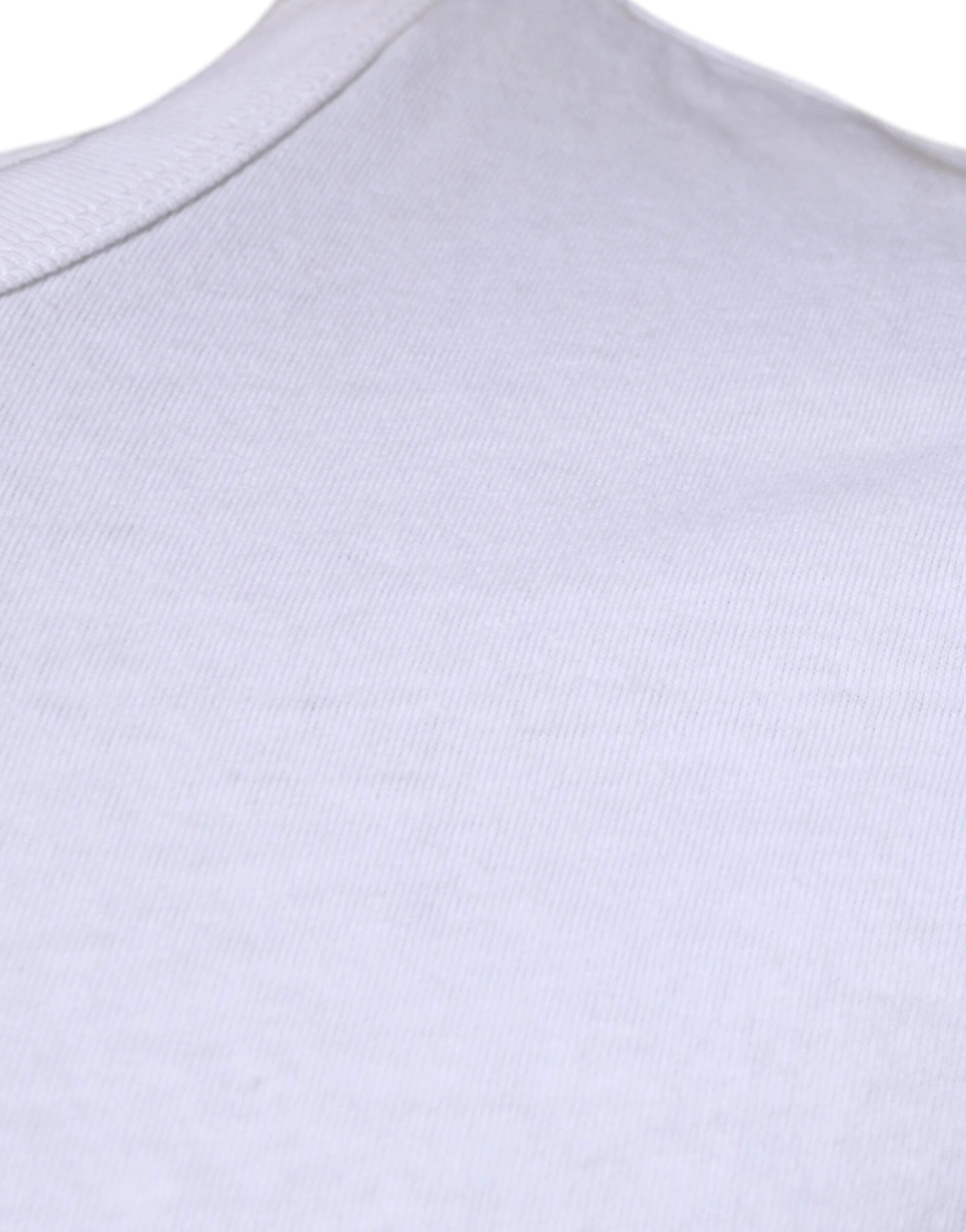 Dolce & Gabbana White Stripes Crew Neck Short Sleeves T-shirt by Dolce & Gabbana