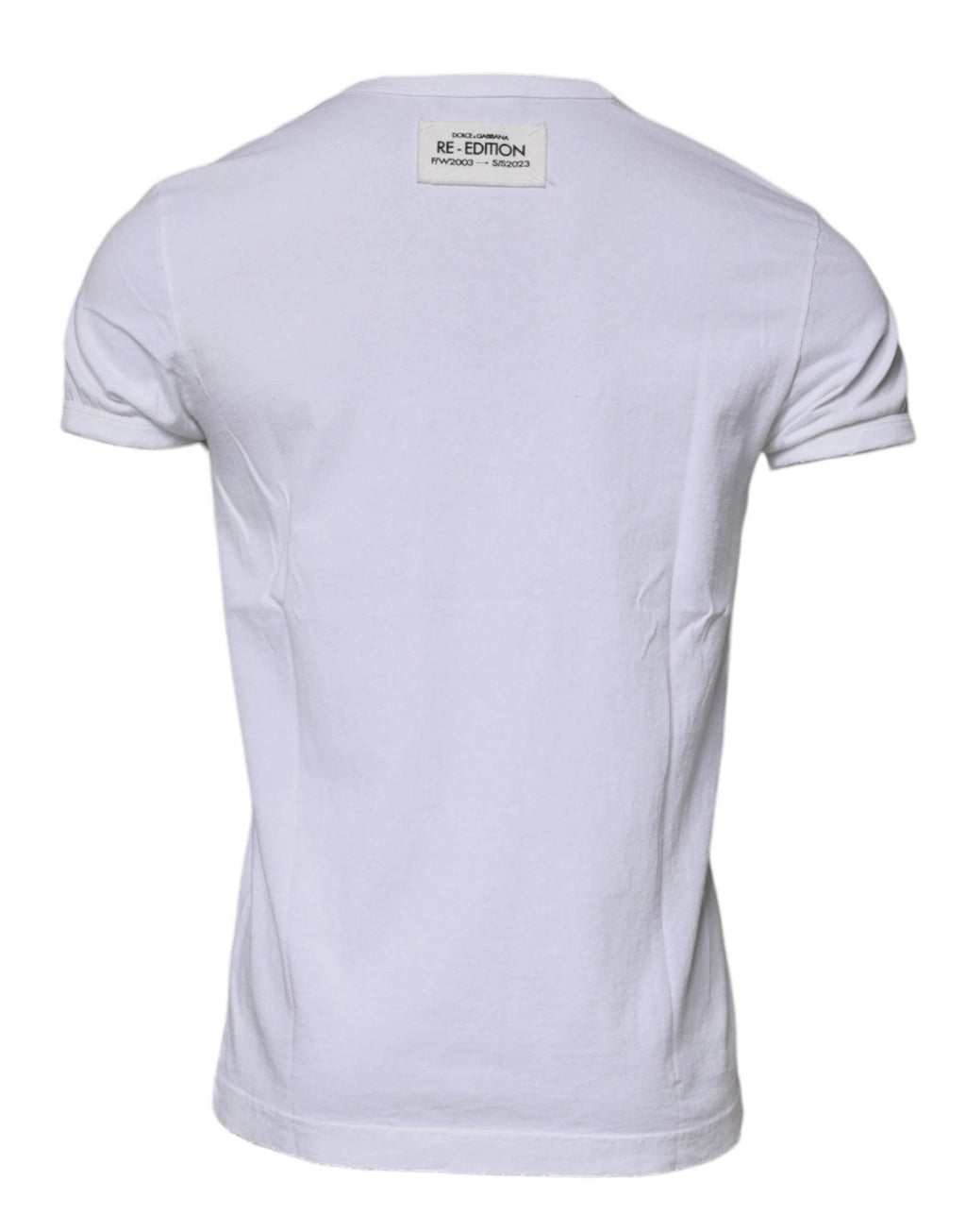 Dolce & Gabbana White Stripes Crew Neck Short Sleeves T-shirt by Dolce & Gabbana