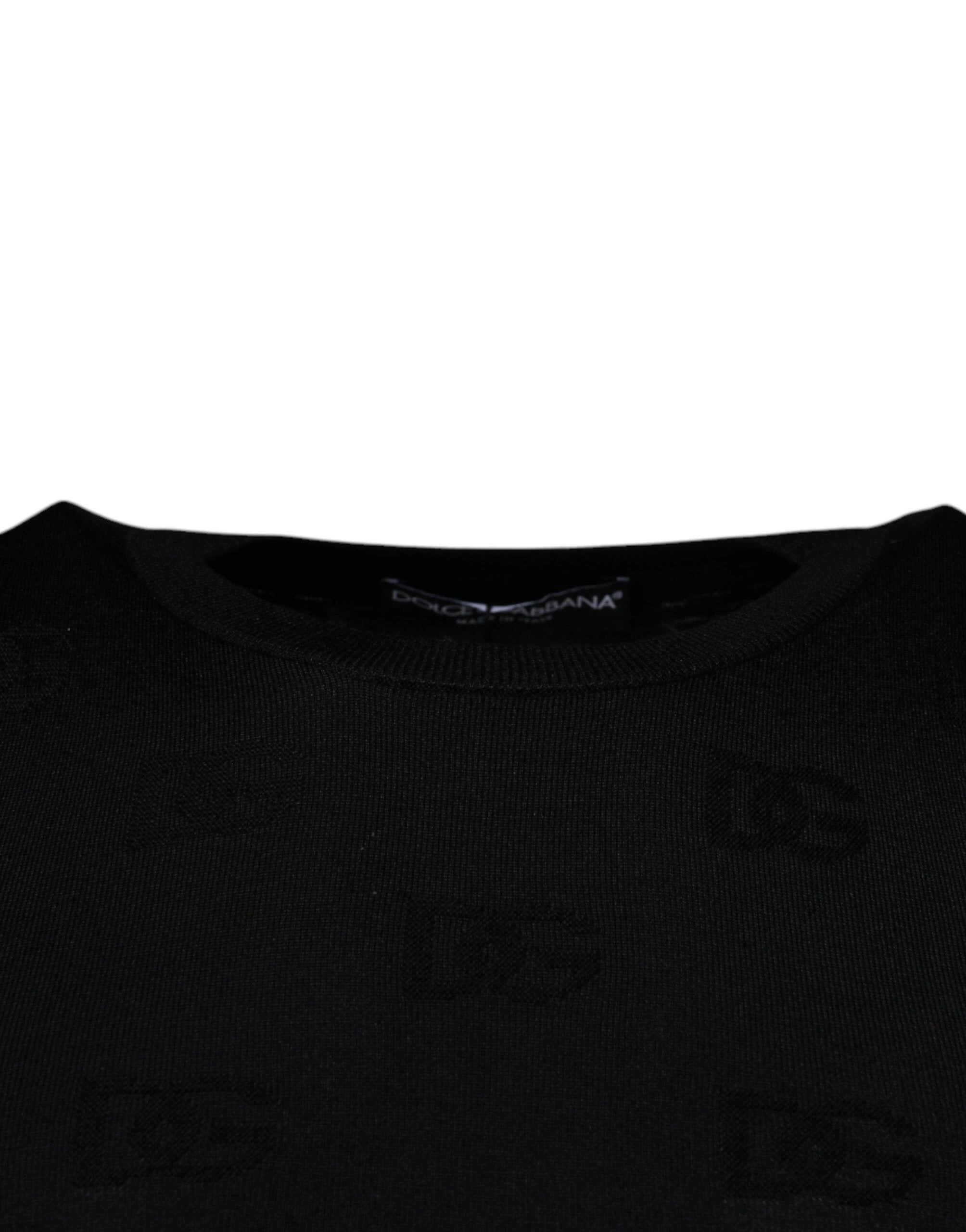 Dolce & Gabbana Black Silk Round Neck Sleeveless T-shirt by Dolce & Gabbana