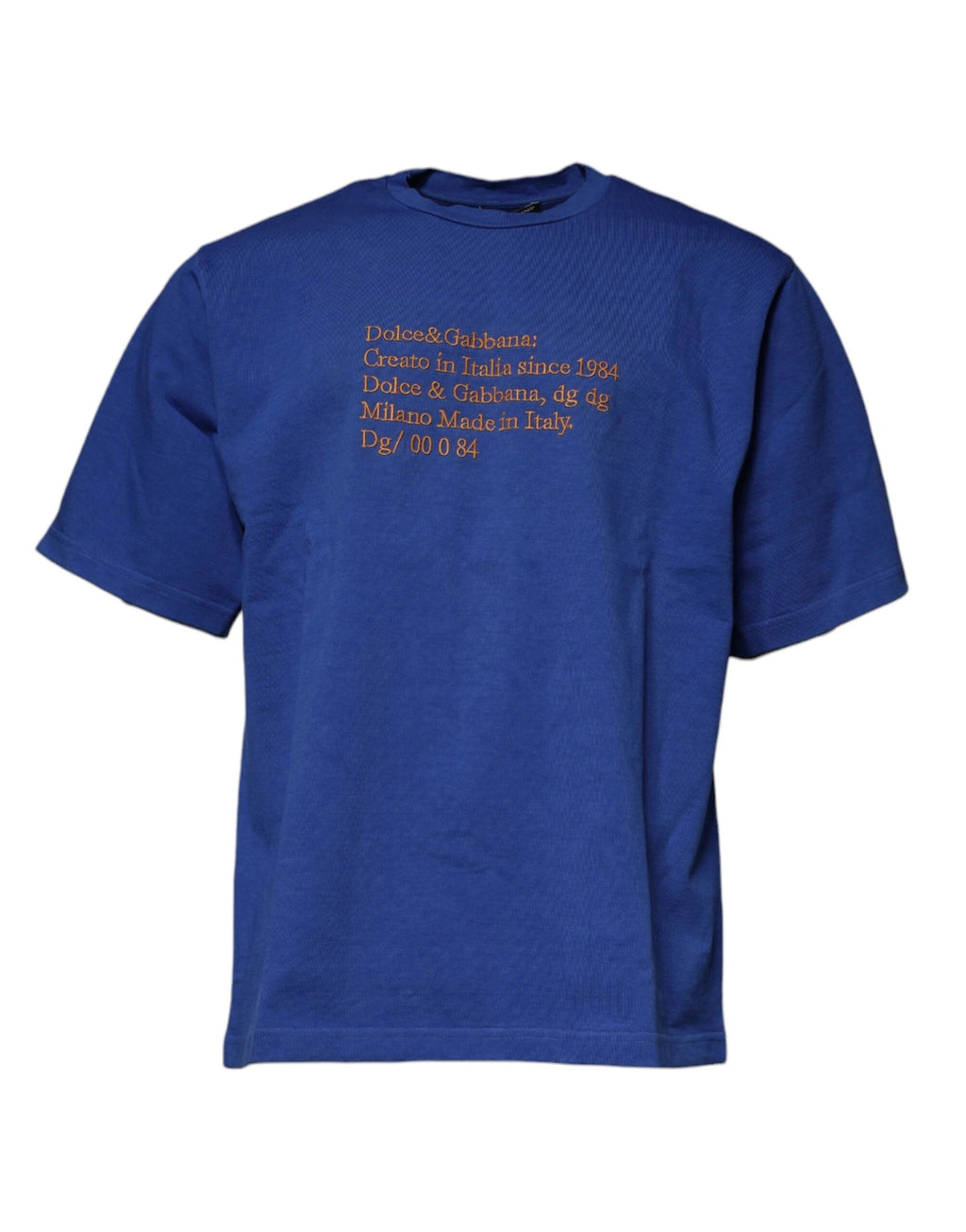 Dolce & Gabbana Blue Graphic Print Cotton Crew Neck T-shirt by Dolce & Gabbana