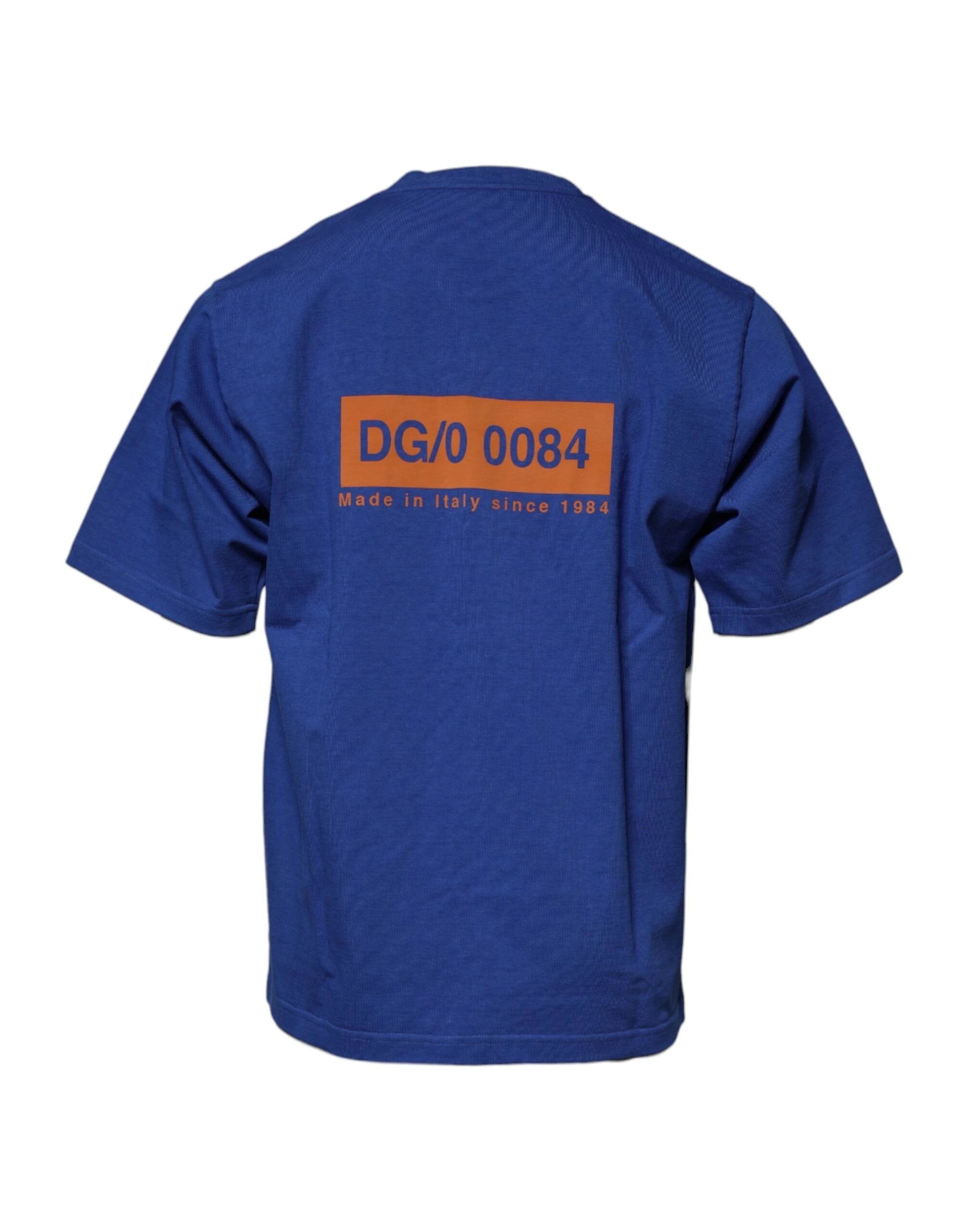 Dolce & Gabbana Blue Graphic Print Cotton Crew Neck T-shirt by Dolce & Gabbana