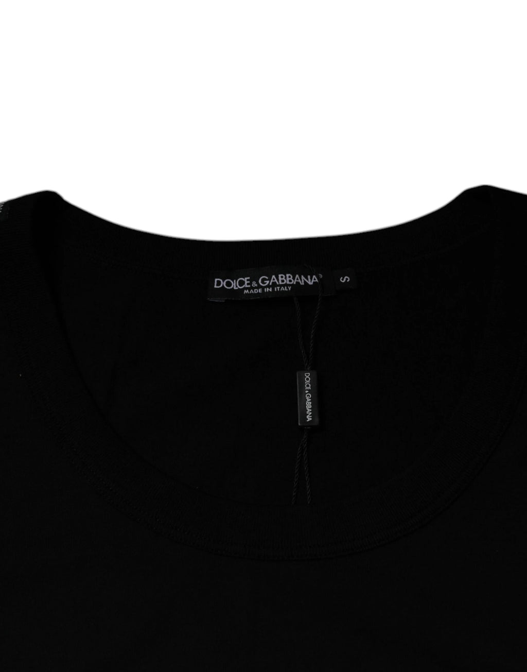 Dolce & Gabbana Black Cotton Round Neck Sleeveless T-shirt by Dolce & Gabbana