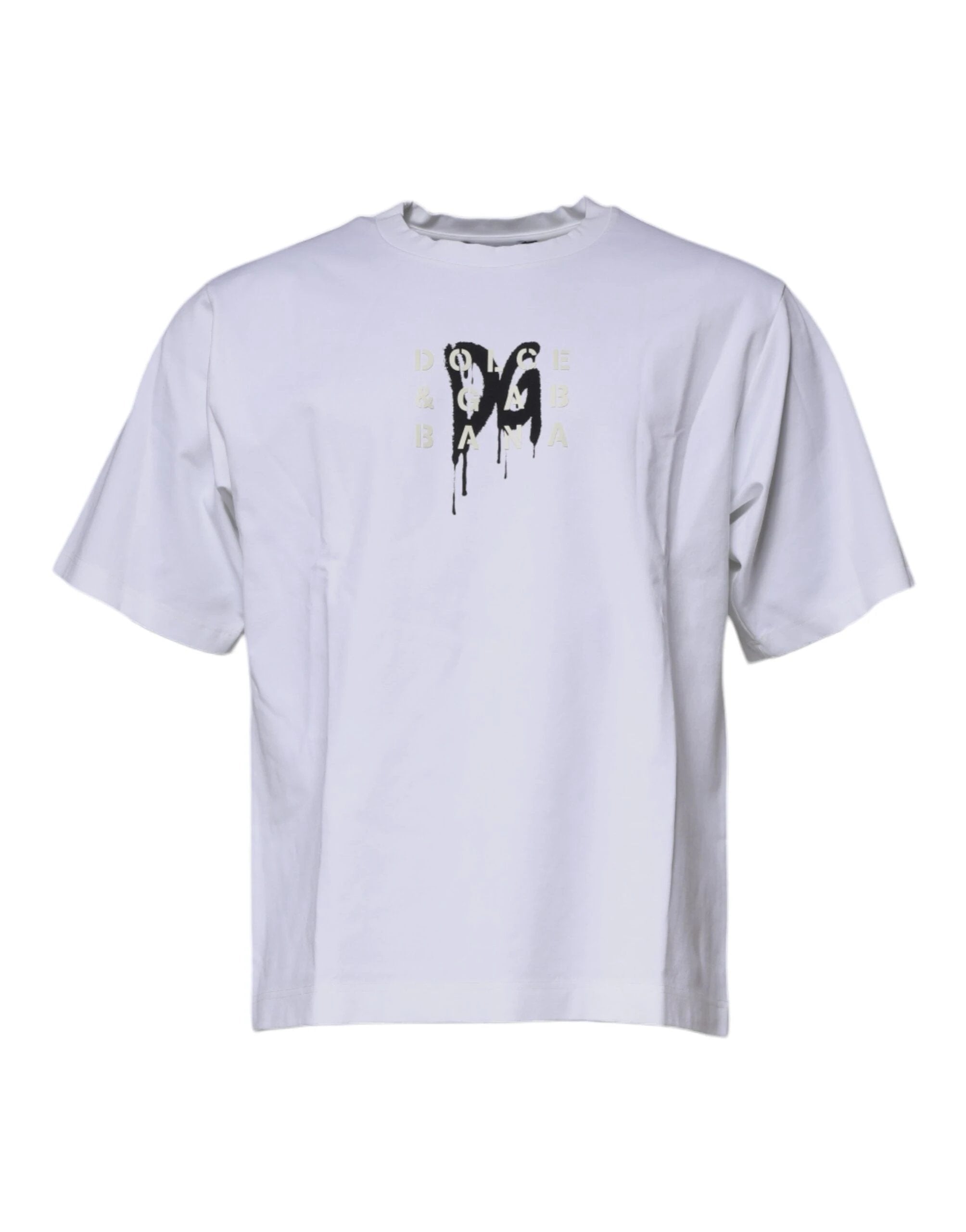 Dolce & Gabbana White DG Logo Cotton Crew Neck T-shirt by Dolce & Gabbana