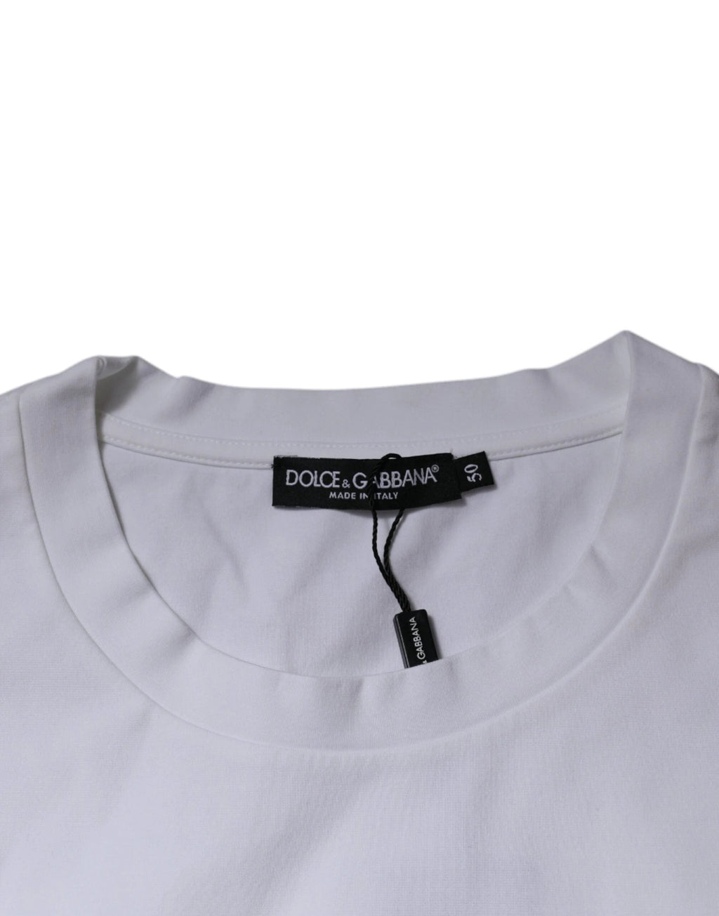 Dolce & Gabbana White DG Logo Cotton Crew Neck T-shirt by Dolce & Gabbana