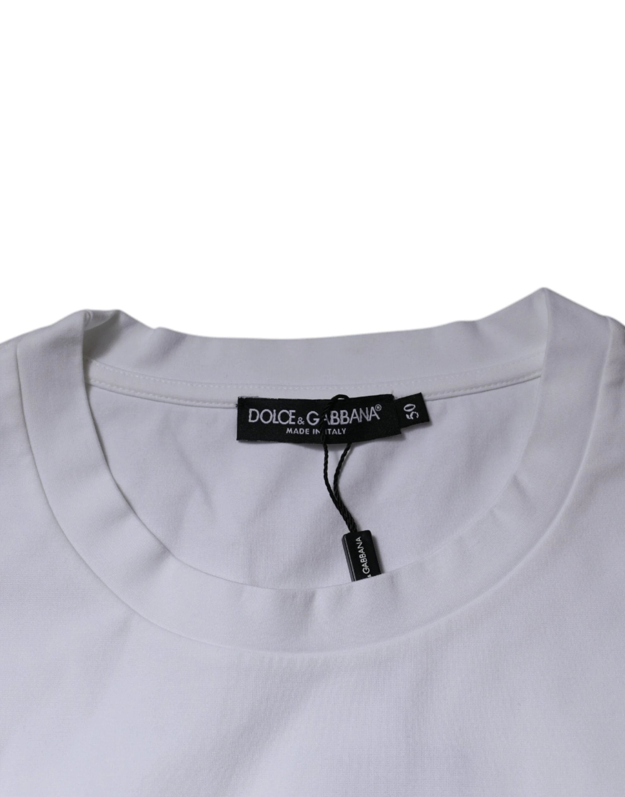 Dolce & Gabbana White DG Logo Cotton Crew Neck T-shirt by Dolce & Gabbana