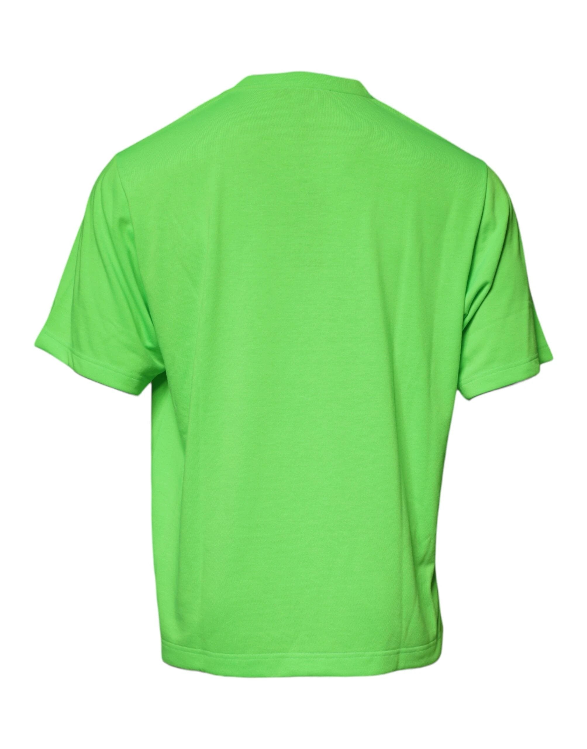 Dolce & Gabbana Green DG Logo Cotton Crew Neck T-shirt by Dolce & Gabbana