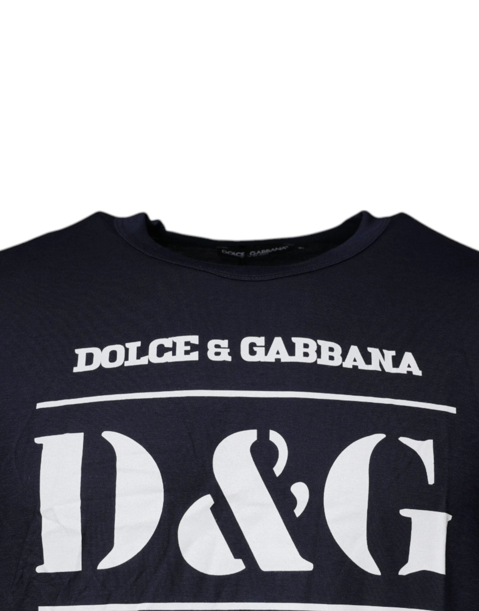 Dolce & Gabbana Blue D&G King Of Love Cotton Crew Neck T-shirt by Dolce & Gabbana