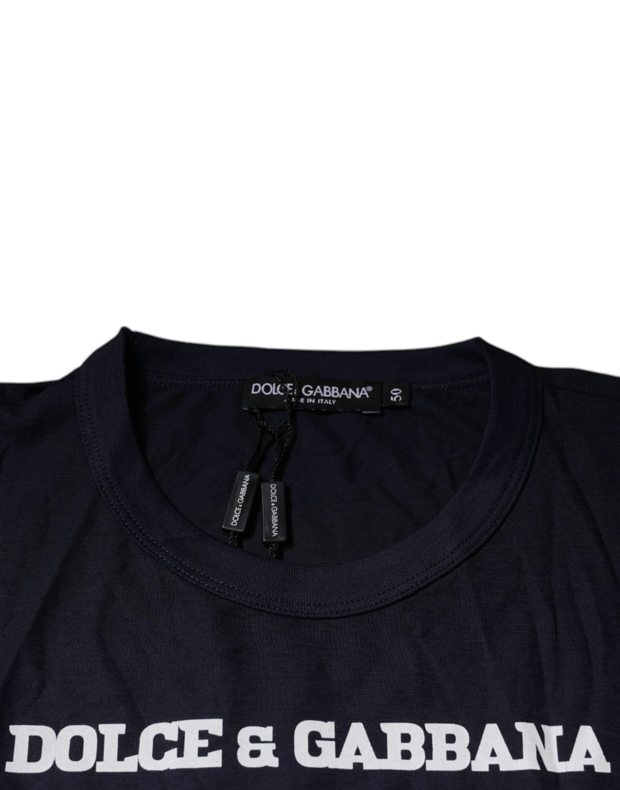 Dolce & Gabbana Blue D&G King Of Love Cotton Crew Neck T-shirt by Dolce & Gabbana