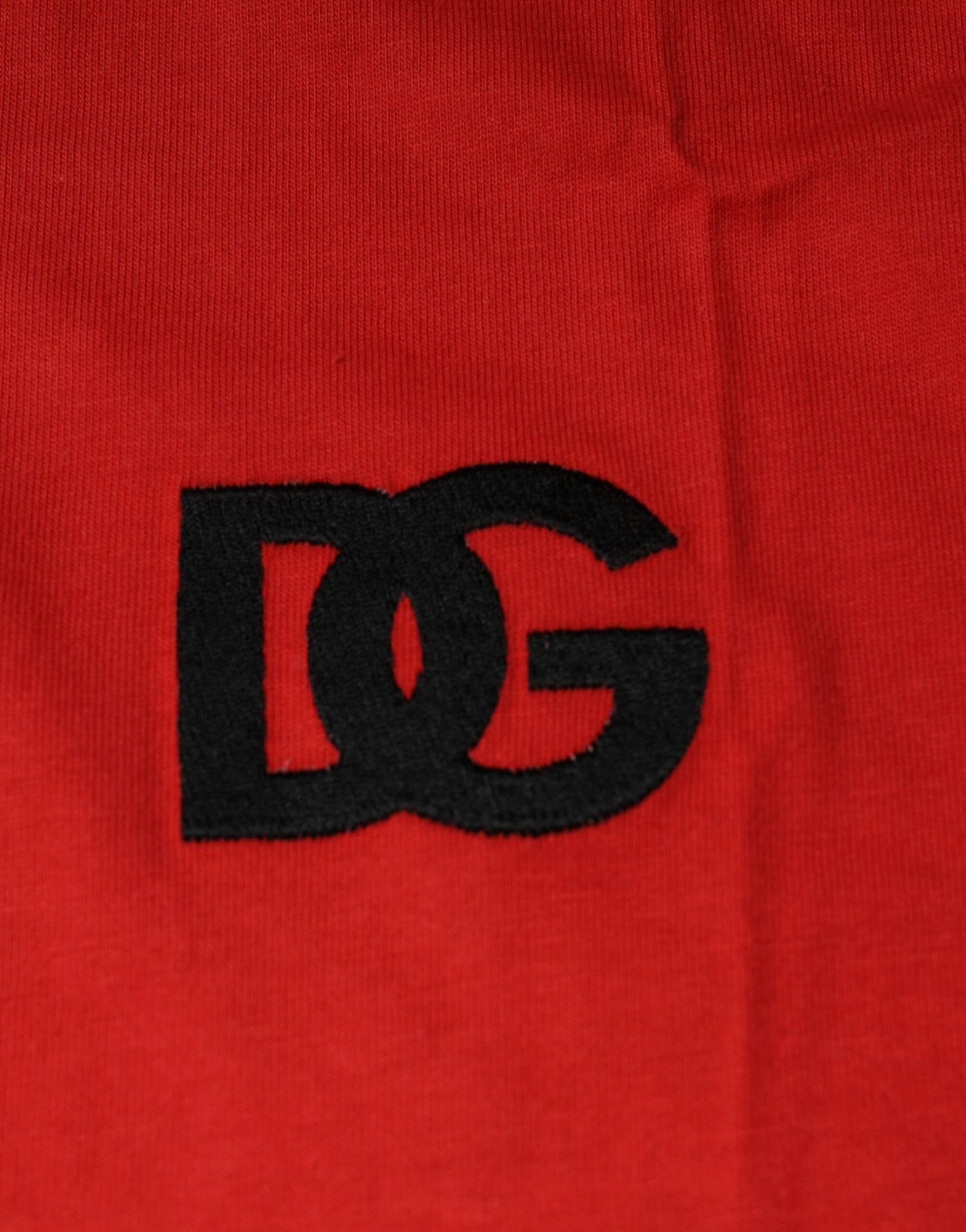 Dolce & Gabbana Red DG Logo Cotton Crew Neck T-shirt by Dolce & Gabbana