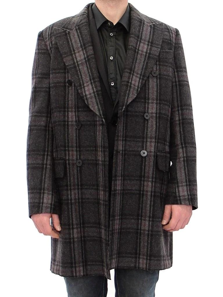 Dolce & Gabbana Gray Double Breasted Coat Jacket by Dolce & Gabbana