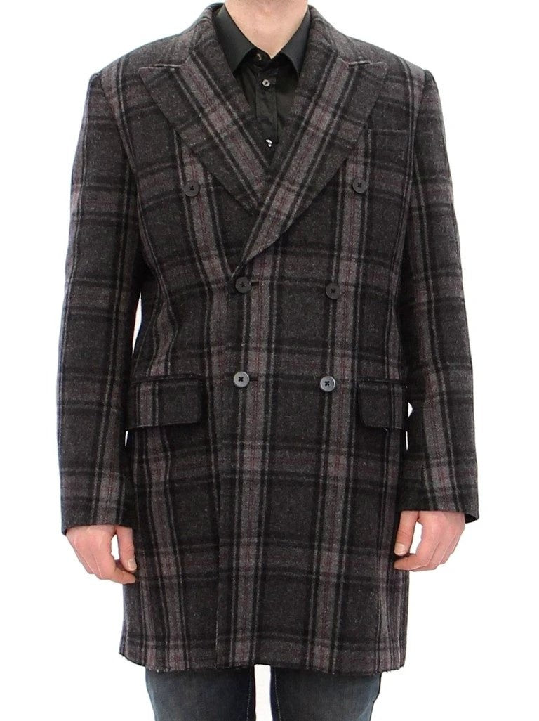 Dolce & Gabbana Gray Double Breasted Coat Jacket by Dolce & Gabbana