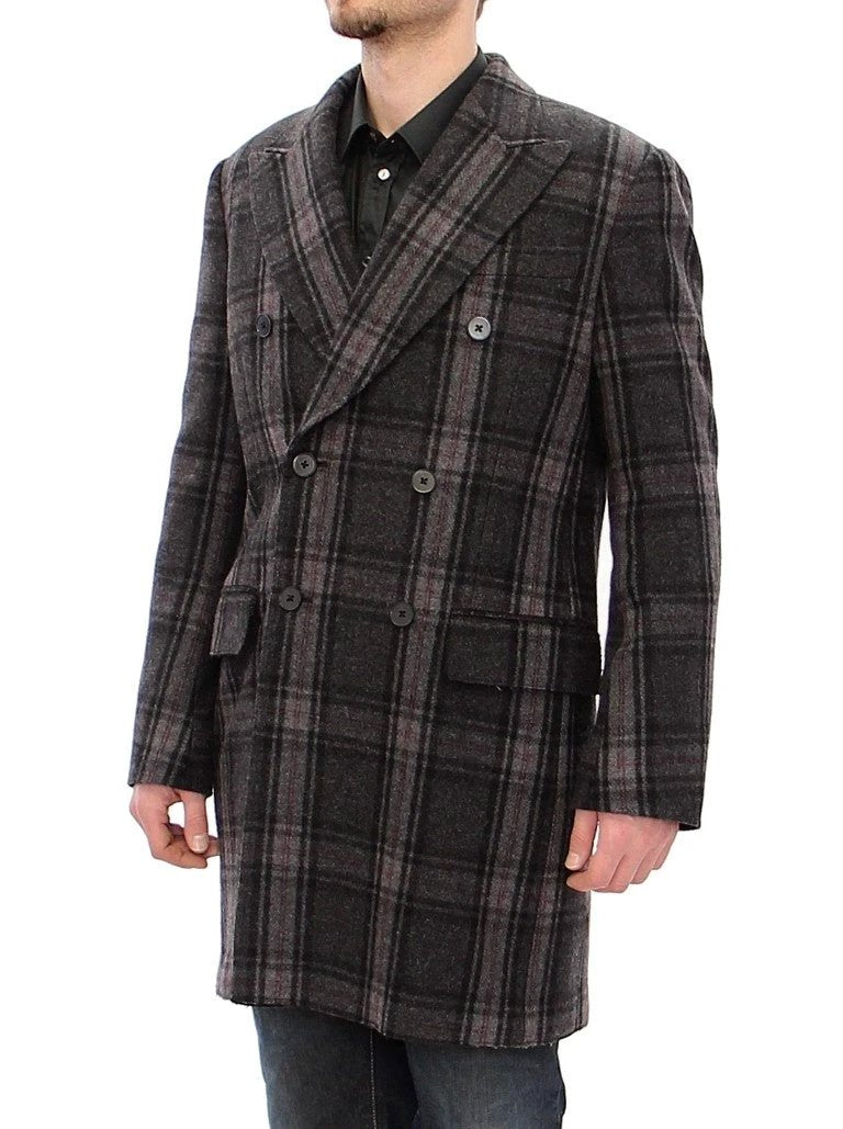 Dolce & Gabbana Gray Double Breasted Coat Jacket by Dolce & Gabbana