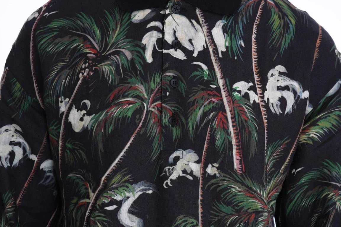 Dolce & Gabbana Black Volcano Sicily Short Sleeve T-Shirt by Dolce & Gabbana