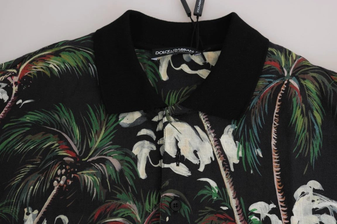 Dolce & Gabbana Black Volcano Sicily Short Sleeve T-Shirt by Dolce & Gabbana