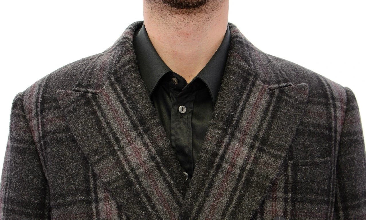 Dolce & Gabbana Gray Double Breasted Coat Jacket by Dolce & Gabbana