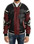 Dolce & Gabbana Leather Club Lounge Black Red Jacket by Dolce & Gabbana