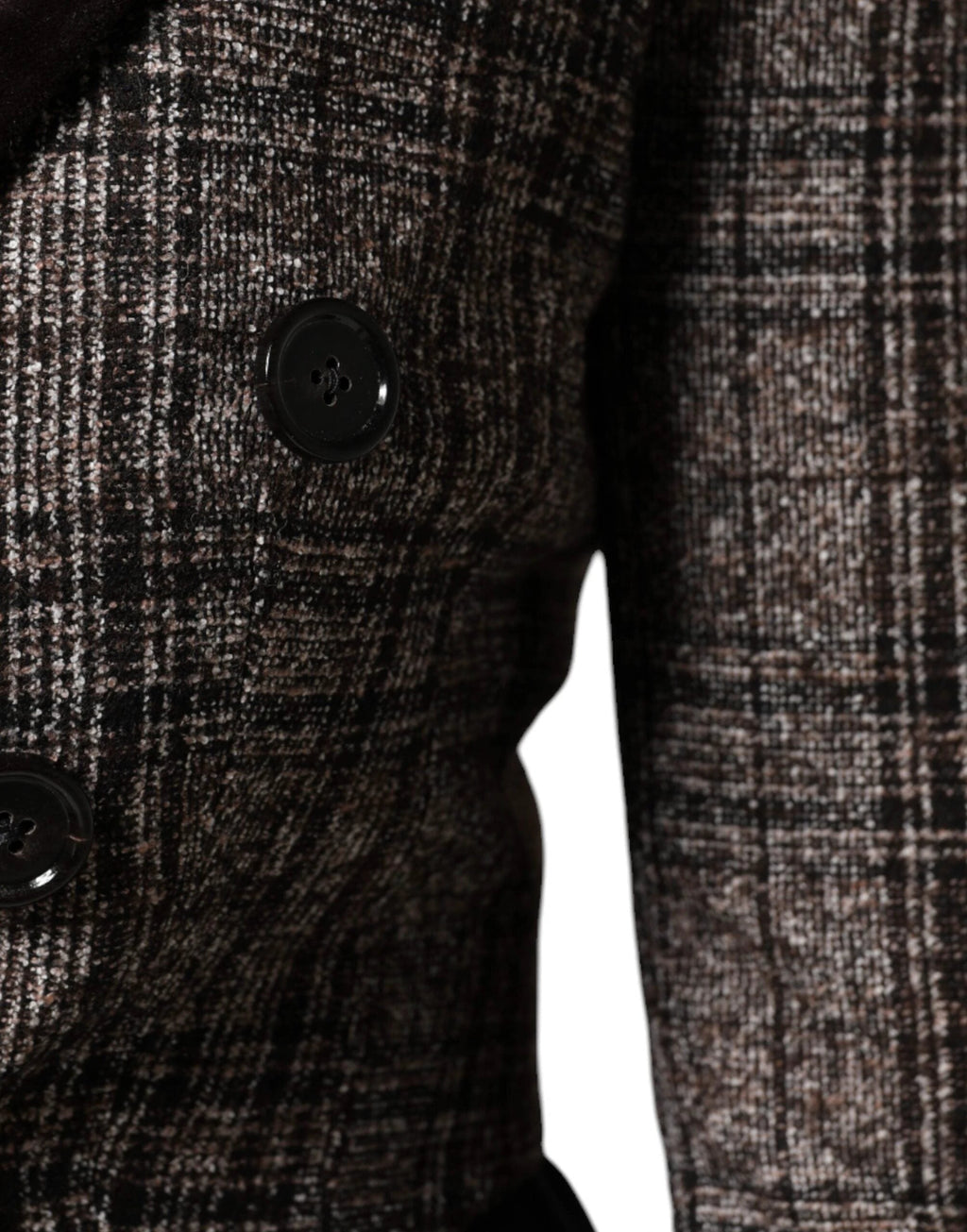 Dolce & Gabbana Brown Plaid Long Sleeve Cropped Coat Jacket by Dolce & Gabbana