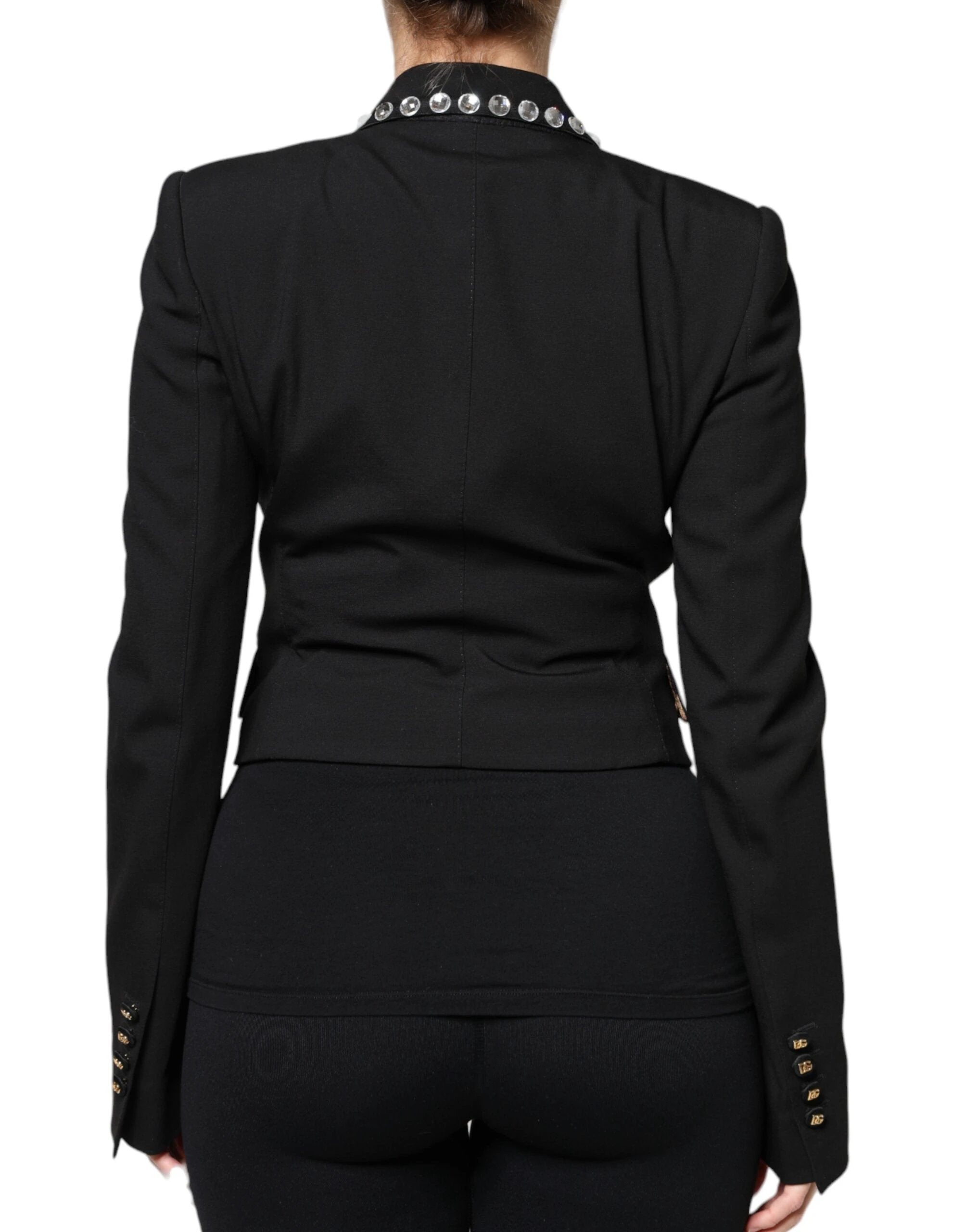 Dolce & Gabbana Black Crystal Double Breasted Blazer Jacket by Dolce & Gabbana