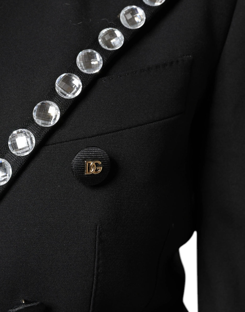 Dolce & Gabbana Black Crystal Double Breasted Blazer Jacket by Dolce & Gabbana