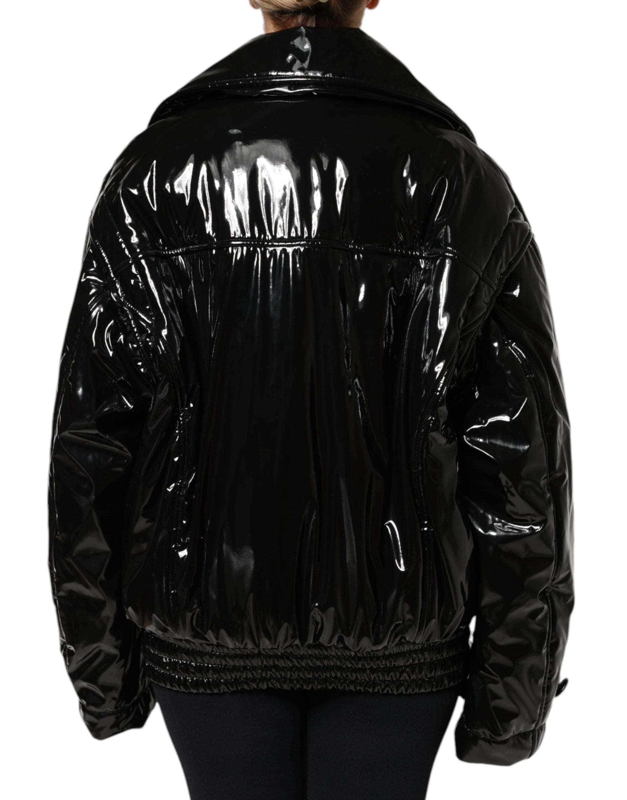 Dolce & Gabbana Black Polyester Button Down Blouson Jacket by Dolce & Gabbana