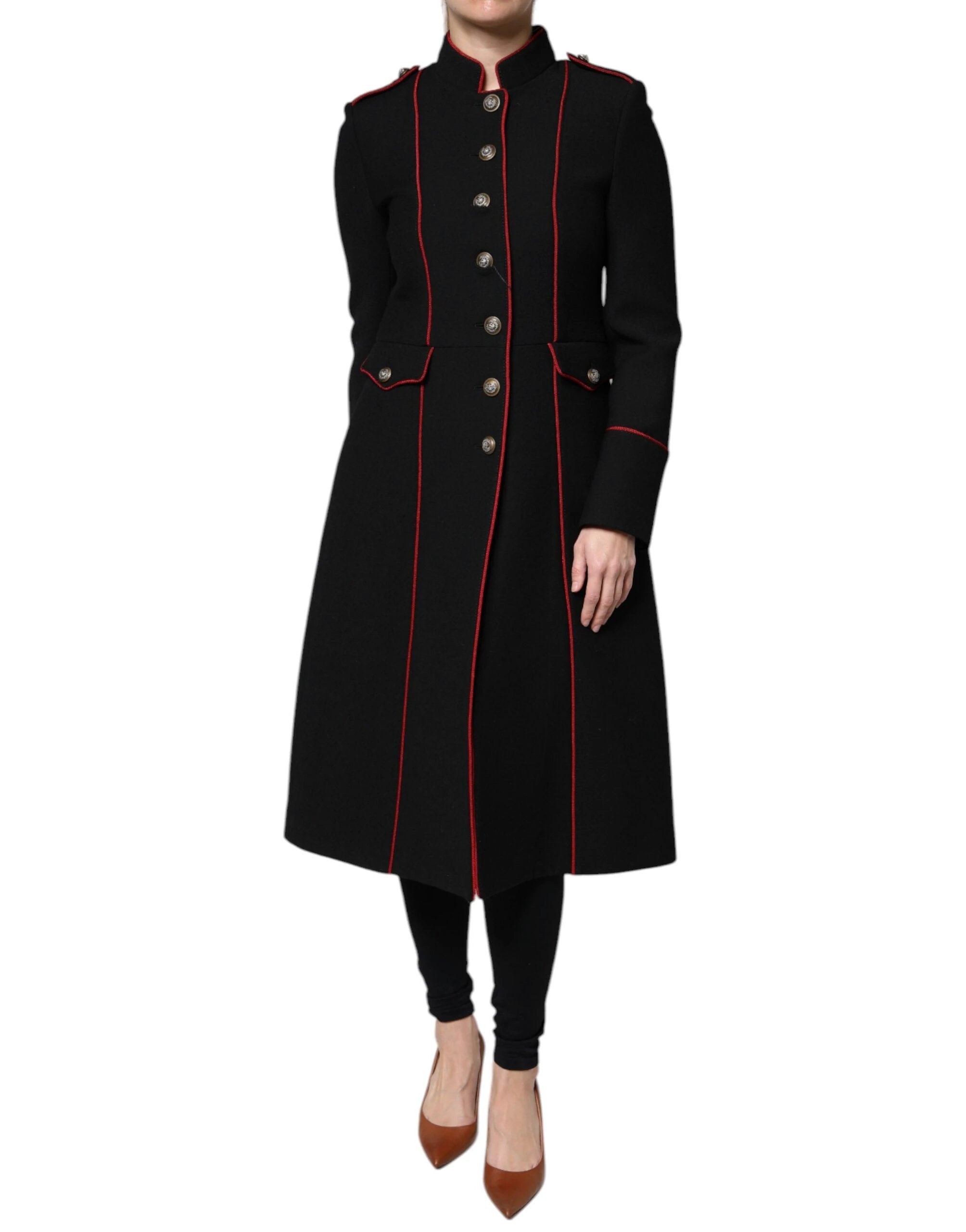 Dolce & Gabbana Black Single Breasted Trench Coat Jacket by Dolce & Gabbana