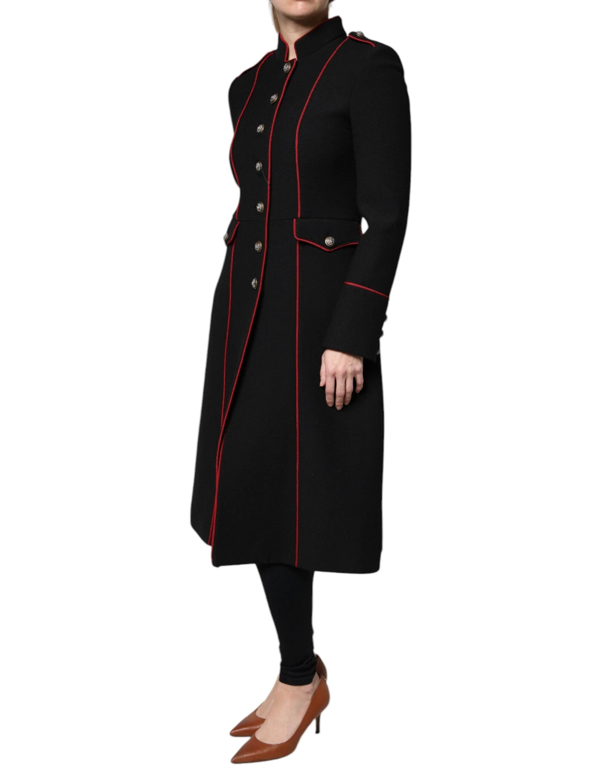 Dolce & Gabbana Black Single Breasted Trench Coat Jacket by Dolce & Gabbana