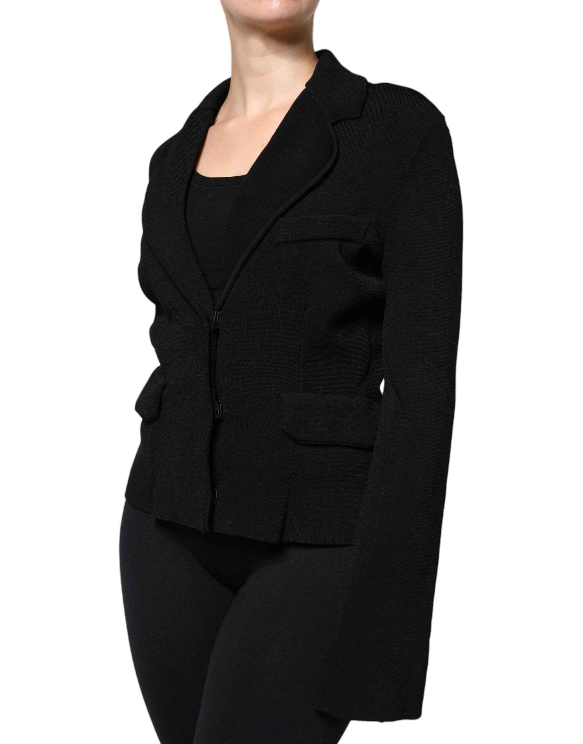 Dolce & Gabbana Black Viscose Single Breasted Blazer Jacket by Dolce & Gabbana