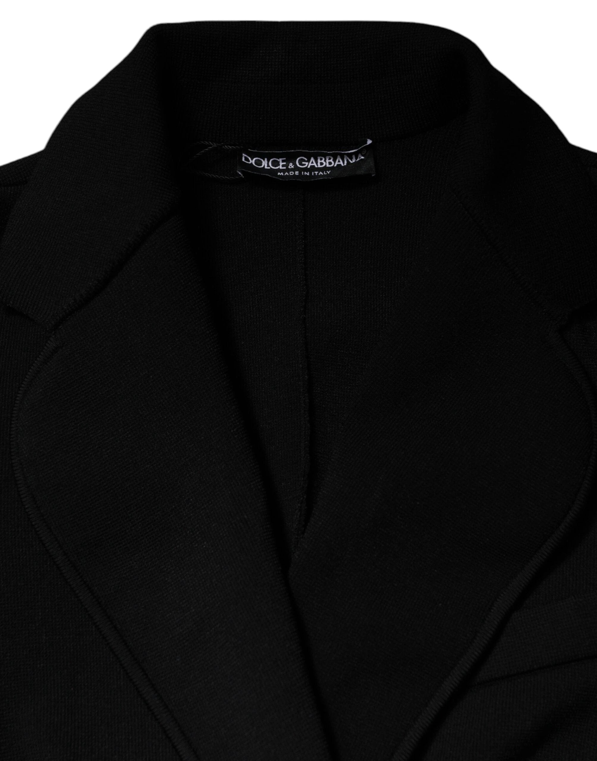 Dolce & Gabbana Black Viscose Single Breasted Blazer Jacket by Dolce & Gabbana