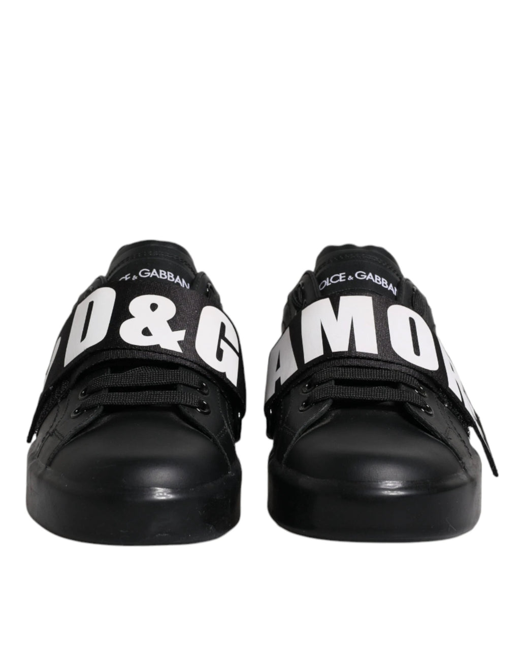 Dolce & Gabbana Black D&G AMORE Low Top Sneakers Shoes by Dolce & Gabbana