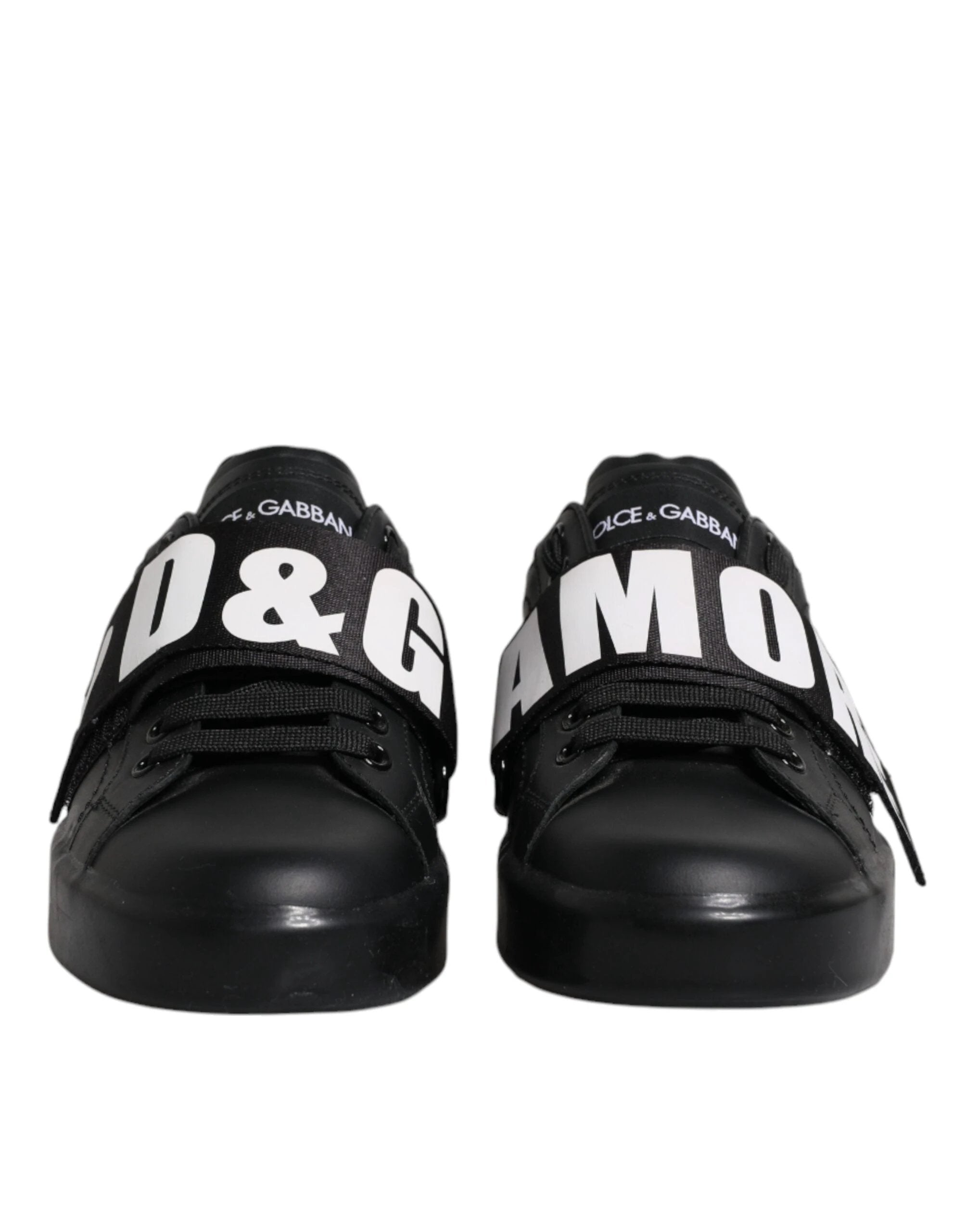 Dolce & Gabbana Black D&G AMORE Low Top Sneakers Shoes by Dolce & Gabbana