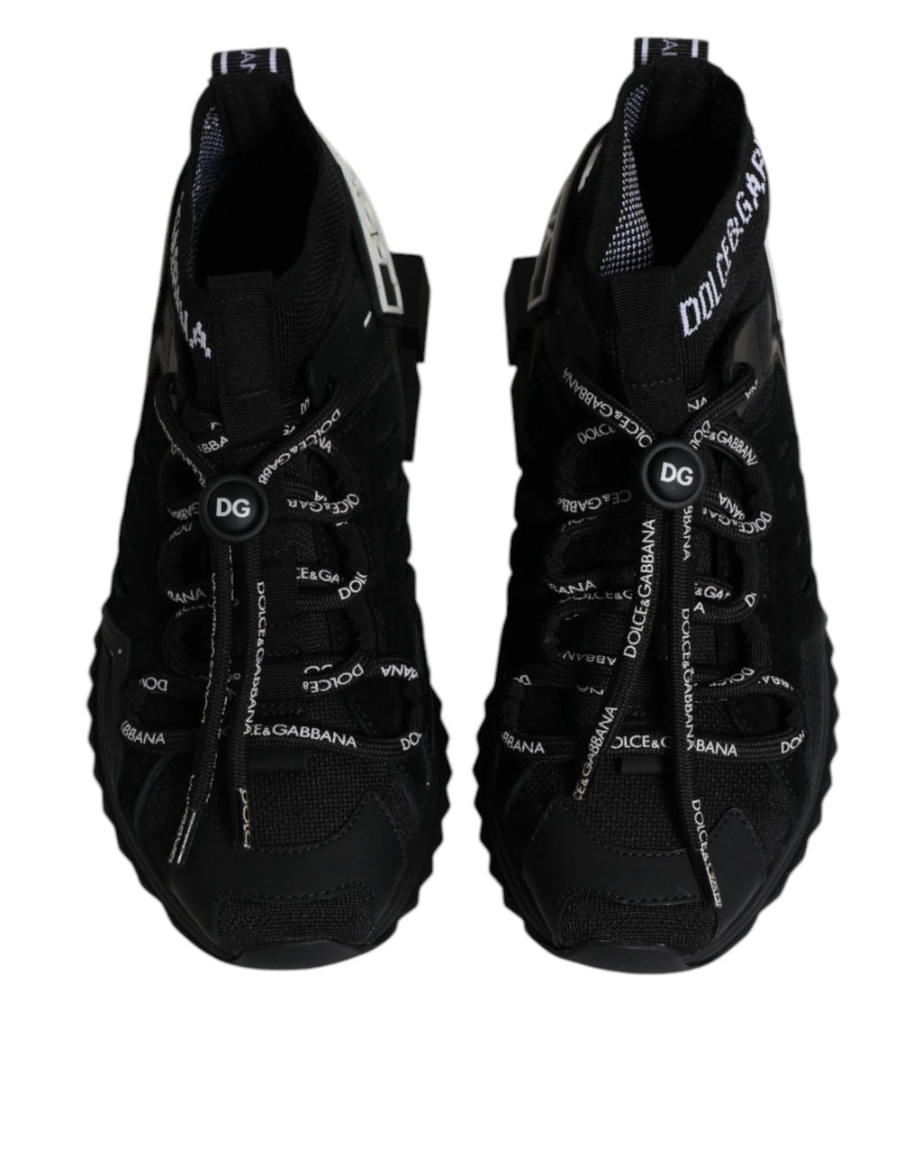 Dolce & Gabbana Black Sorrento Socks Logo Sneakers Shoes by Dolce & Gabbana