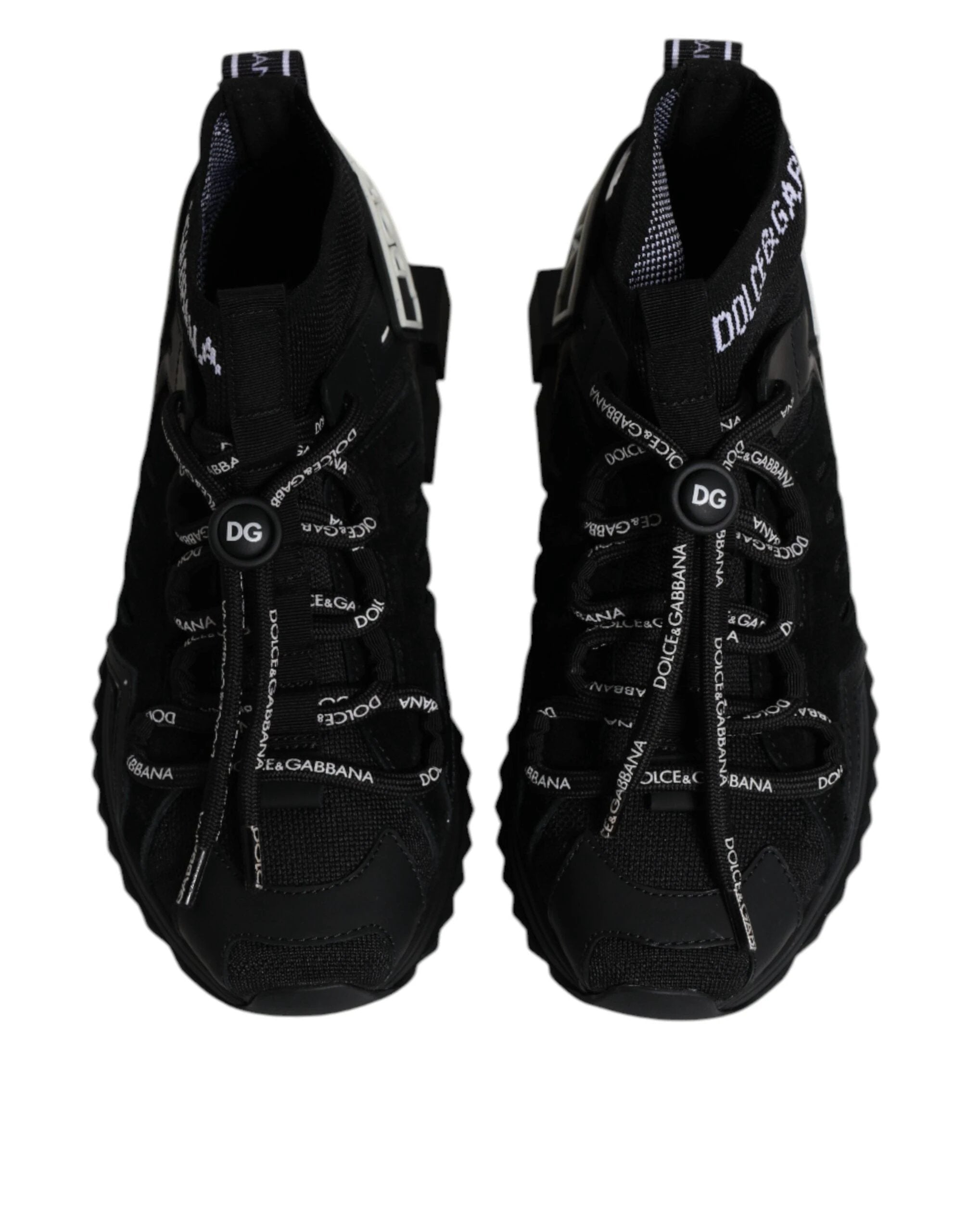 Dolce & Gabbana Black Sorrento Socks Logo Sneakers Shoes by Dolce & Gabbana