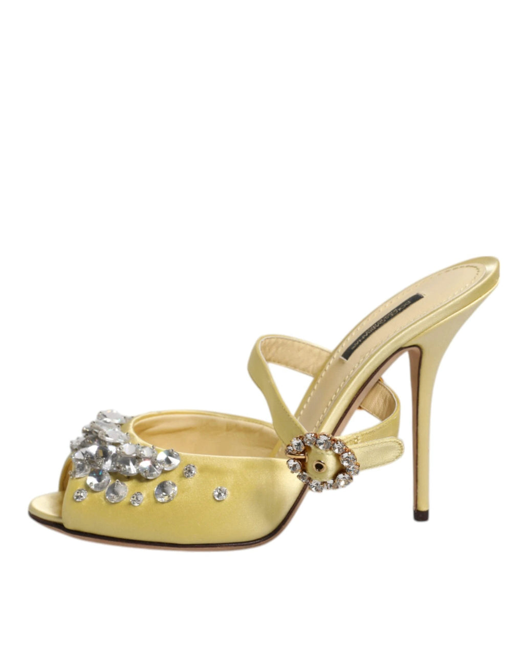 Dolce & Gabbana Yellow Crystal Slides KEIRA Sandals Shoes by Dolce & Gabbana