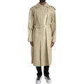 Bottega Veneta Beige Lambskin Leather Trench Coat Jacket by Bottega Veneta