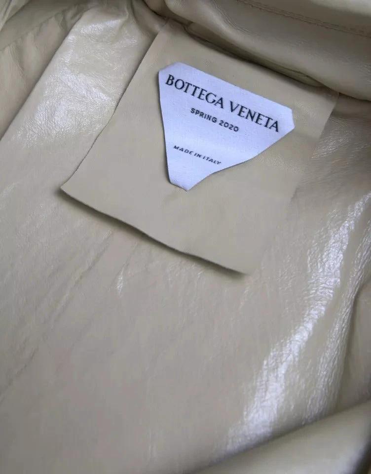 Bottega Veneta Beige Lambskin Leather Trench Coat Jacket by Bottega Veneta